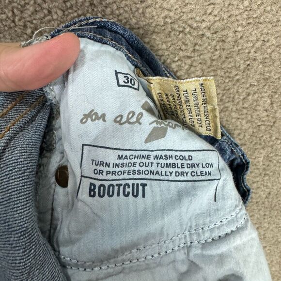 VTG 7 For All Mankind Bootcut Jeans Womens 28 Blue Denim Low Rise Embellished - Picture 12 of 13